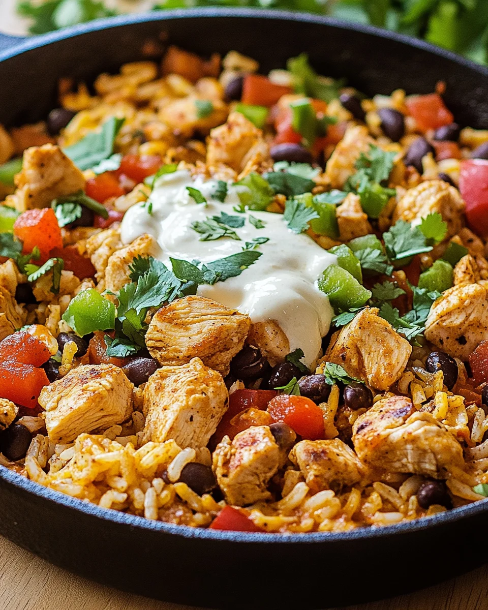 Taco-Pfanne mit Huhn und Reis