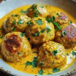 Vegane Linsenkn&ouml;del in Curry-Sauce
