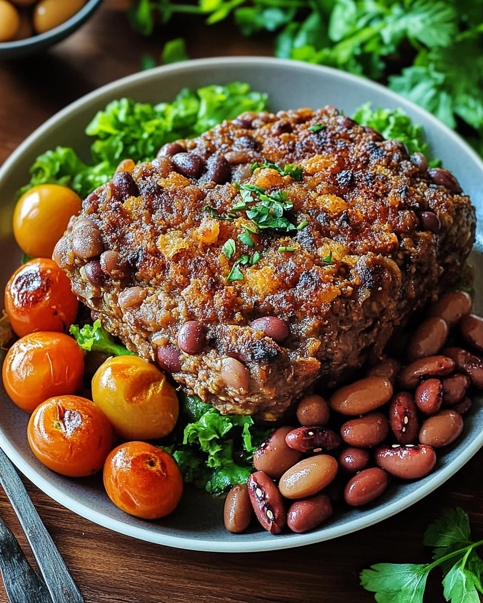 Veganer Braten mit Bohnen