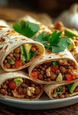 Vegetarische Burritos mit Linsen und Walnüssen