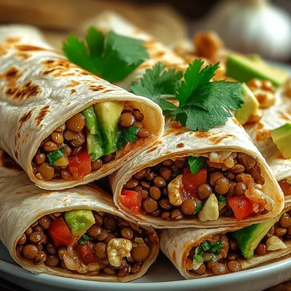 Vegetarische Burritos mit Linsen und Walnüssen