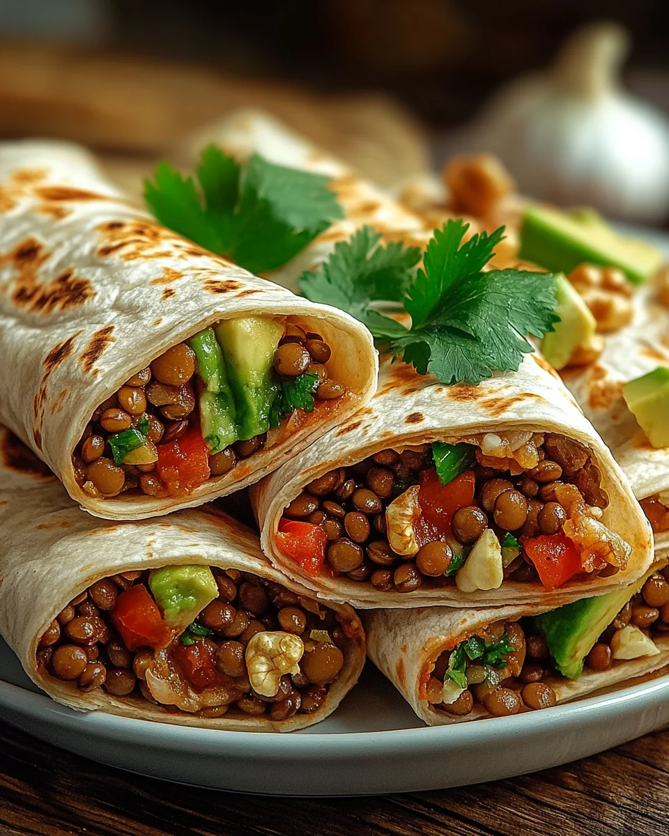Vegetarische Burritos mit Linsen und Waln&uuml;ssen