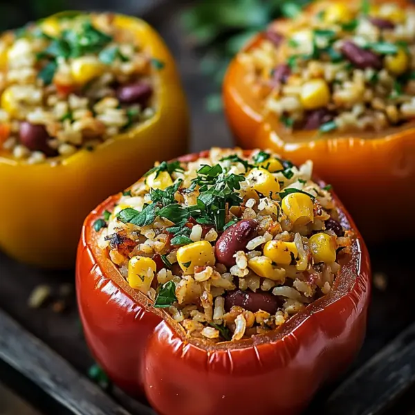 Vegetarische Gefüllte Paprika mit Reis