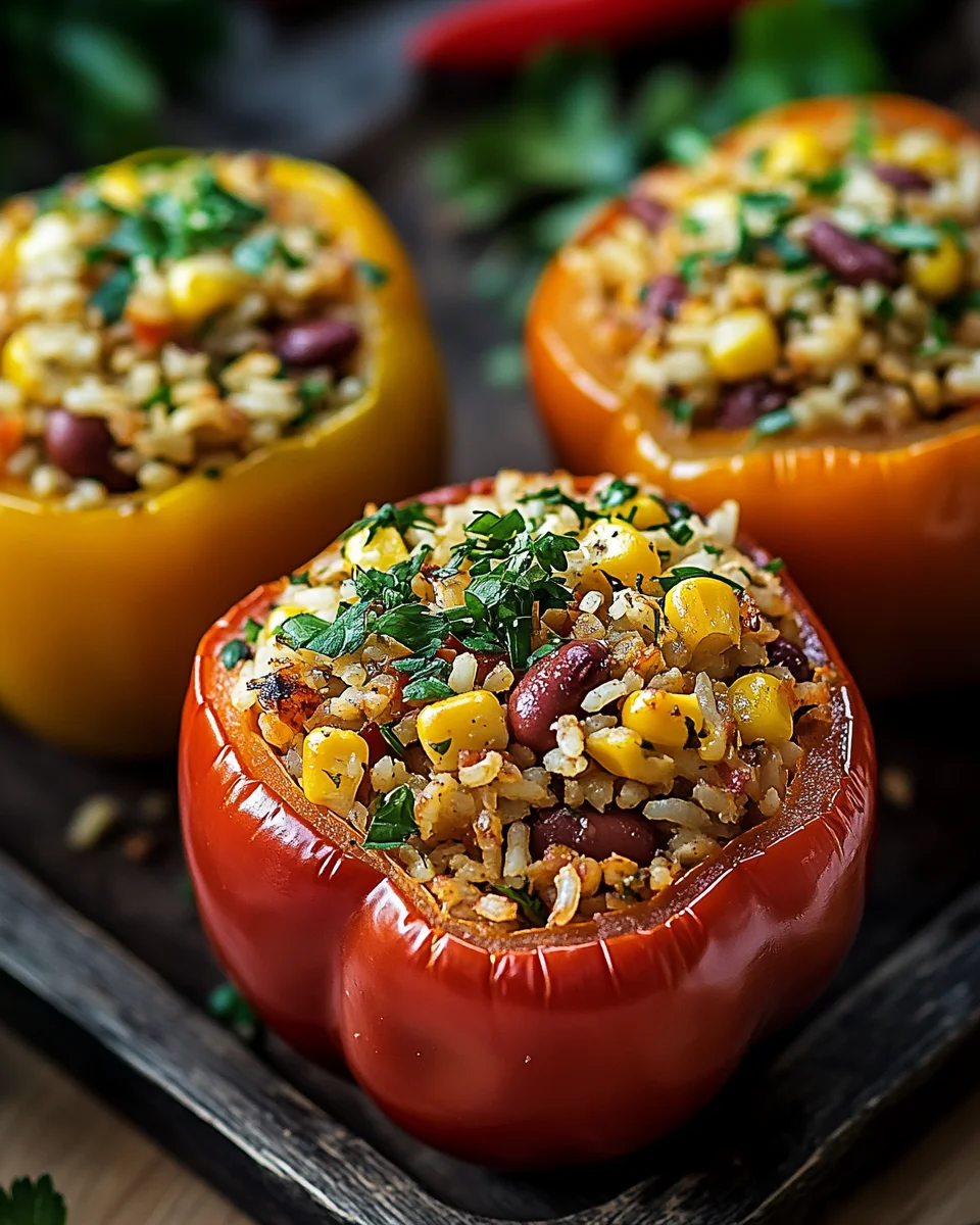Vegetarische Gef&uuml;llte Paprika mit Reis