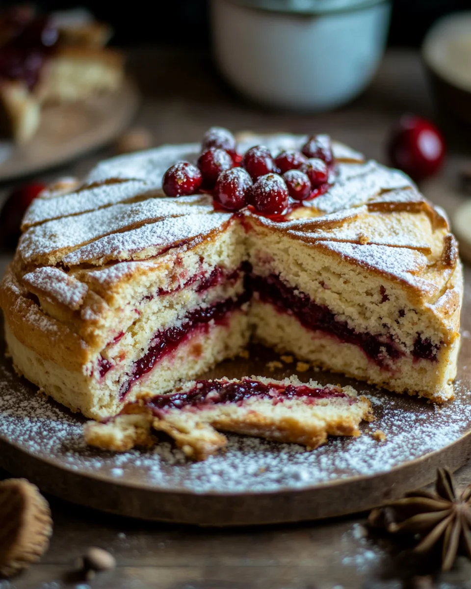 Winterlicher Spekulatius-Hefekuchen mit Marmelade