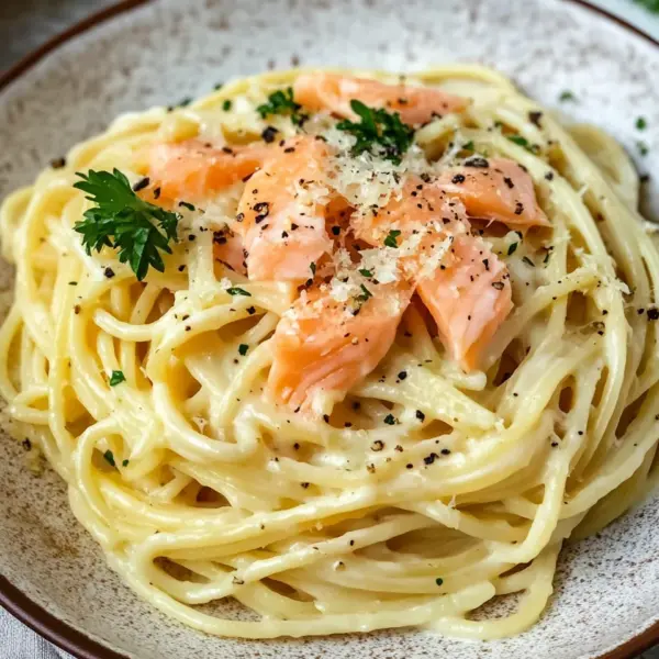 Zitronen Lachs Pasta