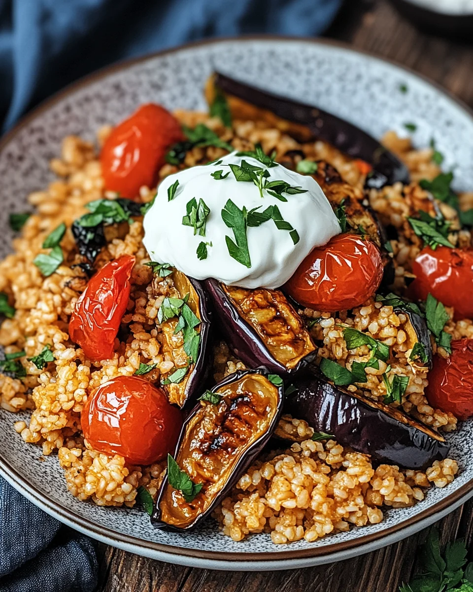 Bulgur with Tomatoes, Eggplant, and Yogurt