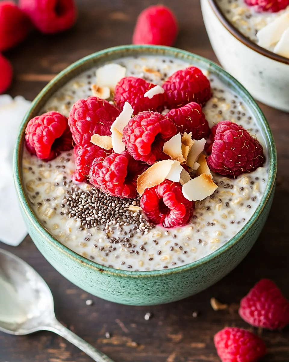 Chia Overnight Oats mit Himbeeren 15 Chia