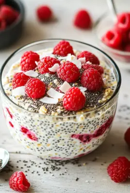 Chia Overnight Oats mit Himbeeren