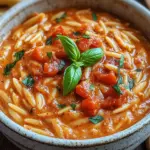 Creamy Vegan Tomato Orzo with Coconut Milk