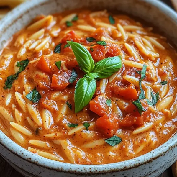 Creamy Vegan Tomato Orzo with Coconut Milk