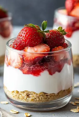Erdbeer-Dessert im Glas mit Joghurt