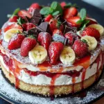 Erdbeer-Stracciatella-Bananen-Torte