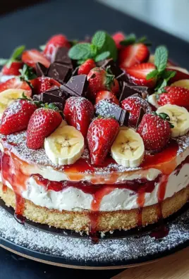 Erdbeer-Stracciatella-Bananen-Torte