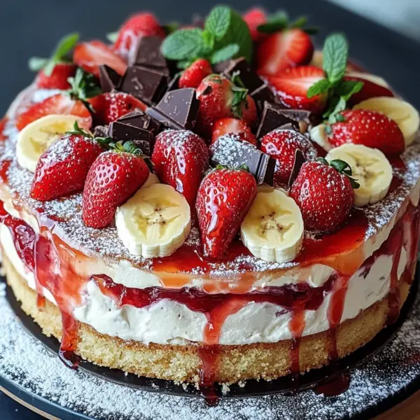 Erdbeer-Stracciatella-Bananen-Torte