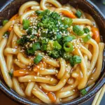 Erdnussbutter Udon Nudeln