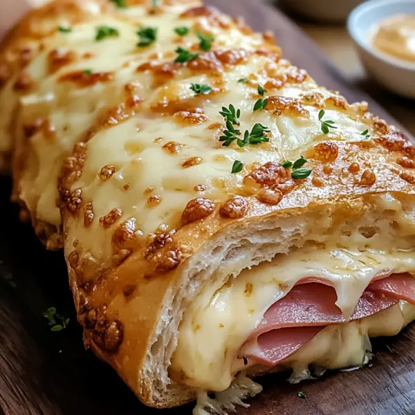 Handbrot mit Schinken und Käse