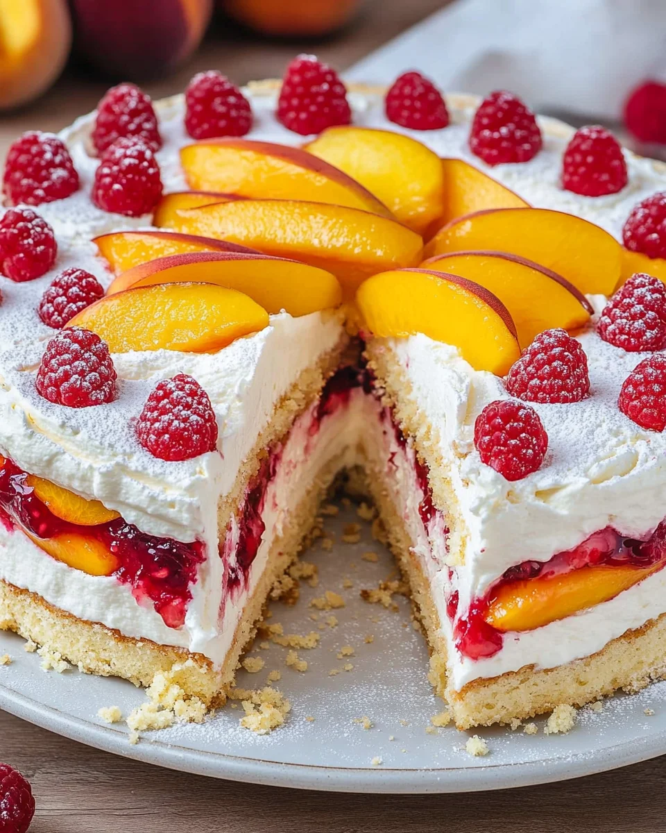 Himbeer-Pfirsich-Torte