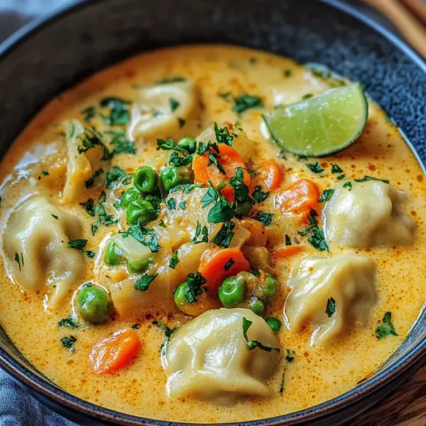 Kokos Curry Suppe mit Dumplings