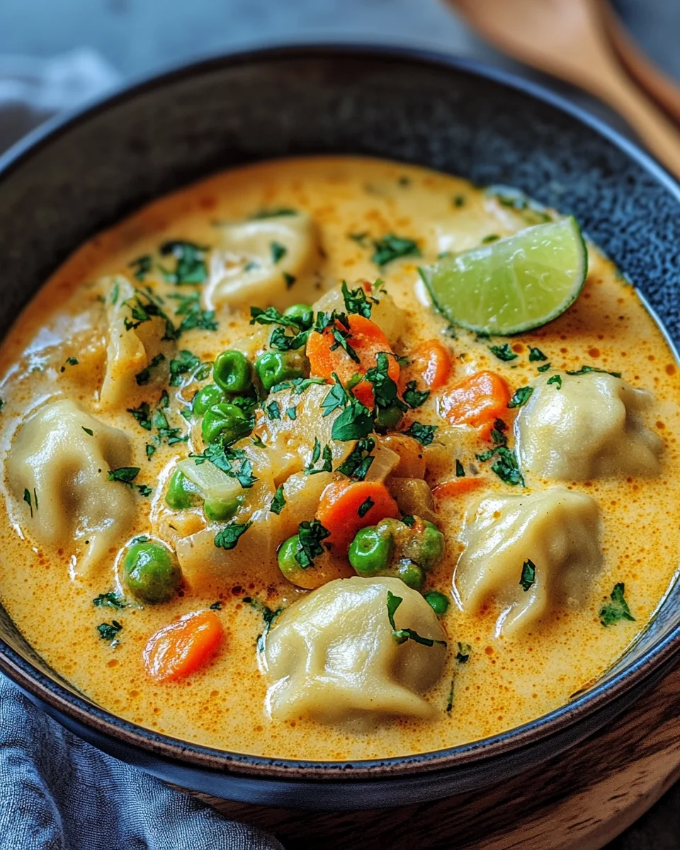 Kokos Curry Suppe mit Dumplings