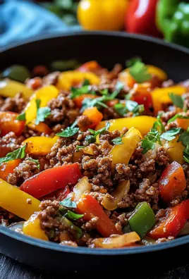 Low Carb Paprikapfanne mit Hackfleisch