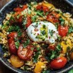 Mediterrane Reispfanne mit Burrata