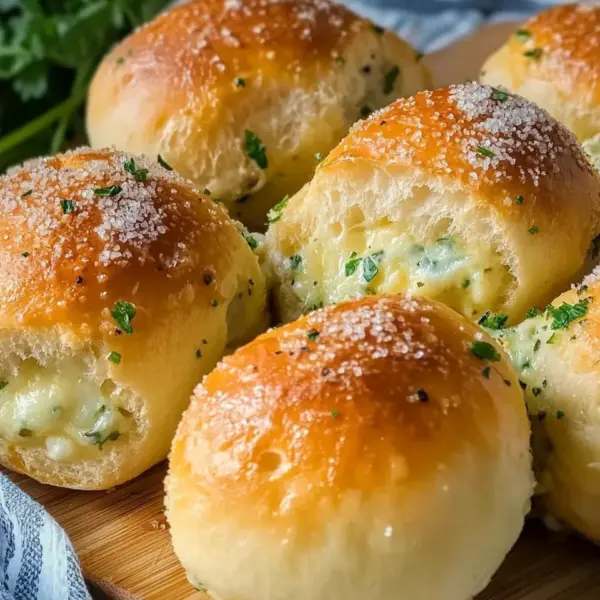 Megalecker Knoblauch Brötchen gefüllt mit Mozzarella Käse Rezept