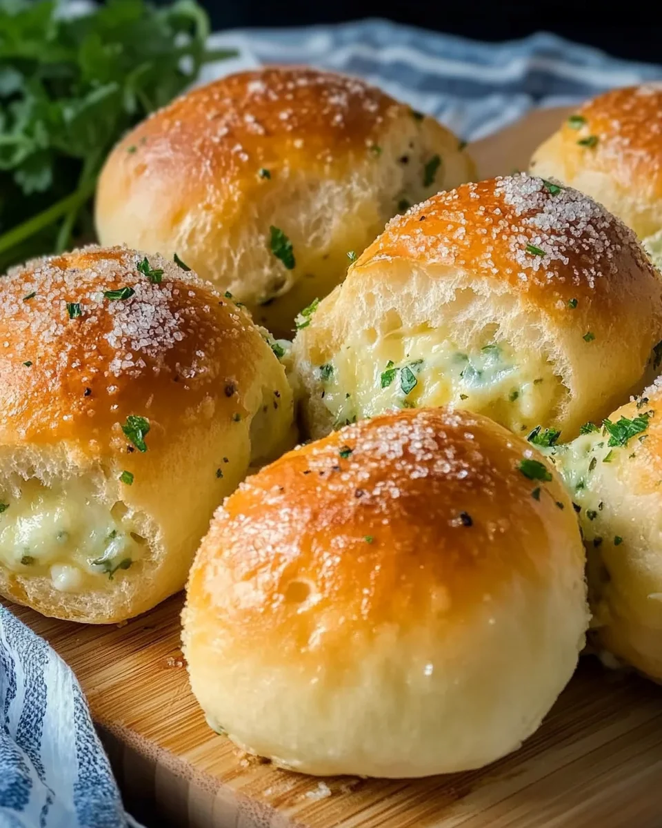 Megalecker Knoblauch Brötchen gefüllt mit Mozzarella Käse Rezept