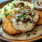 Naturschnitzel in Champignonrahmsauce