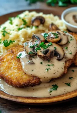 Naturschnitzel in Champignonrahmsauce