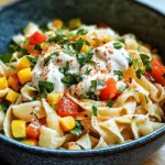 Nudel-H&auml;hnchensalat mit Fr&uuml;hlingszwiebeln