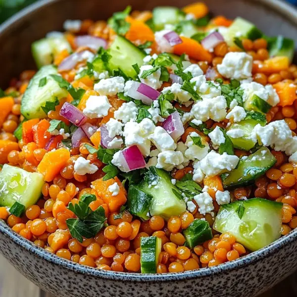 Orientalischer Rote Linsensalat mit