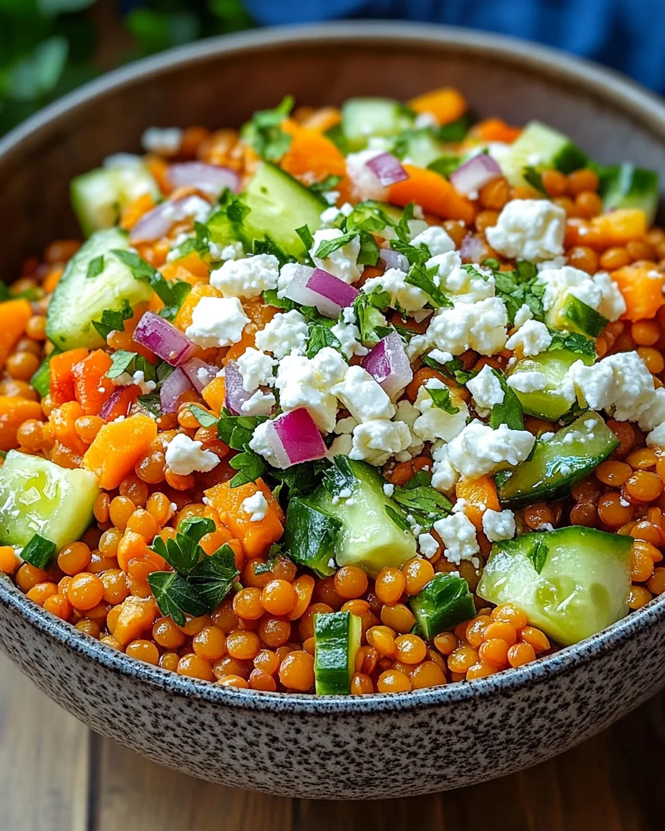 Orientalischer Rote Linsensalat mit