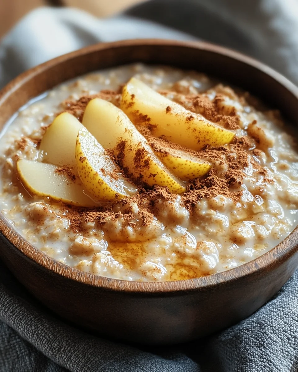 Overnight Oats with Cinnamon and Pear