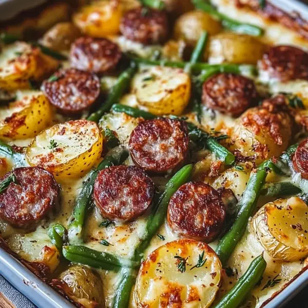 Wurst Bohne Kartoffel Auflauf