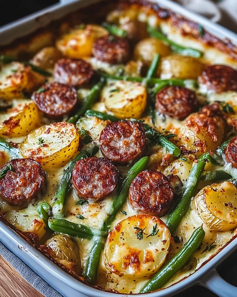 Wurst Bohne Kartoffel Auflauf