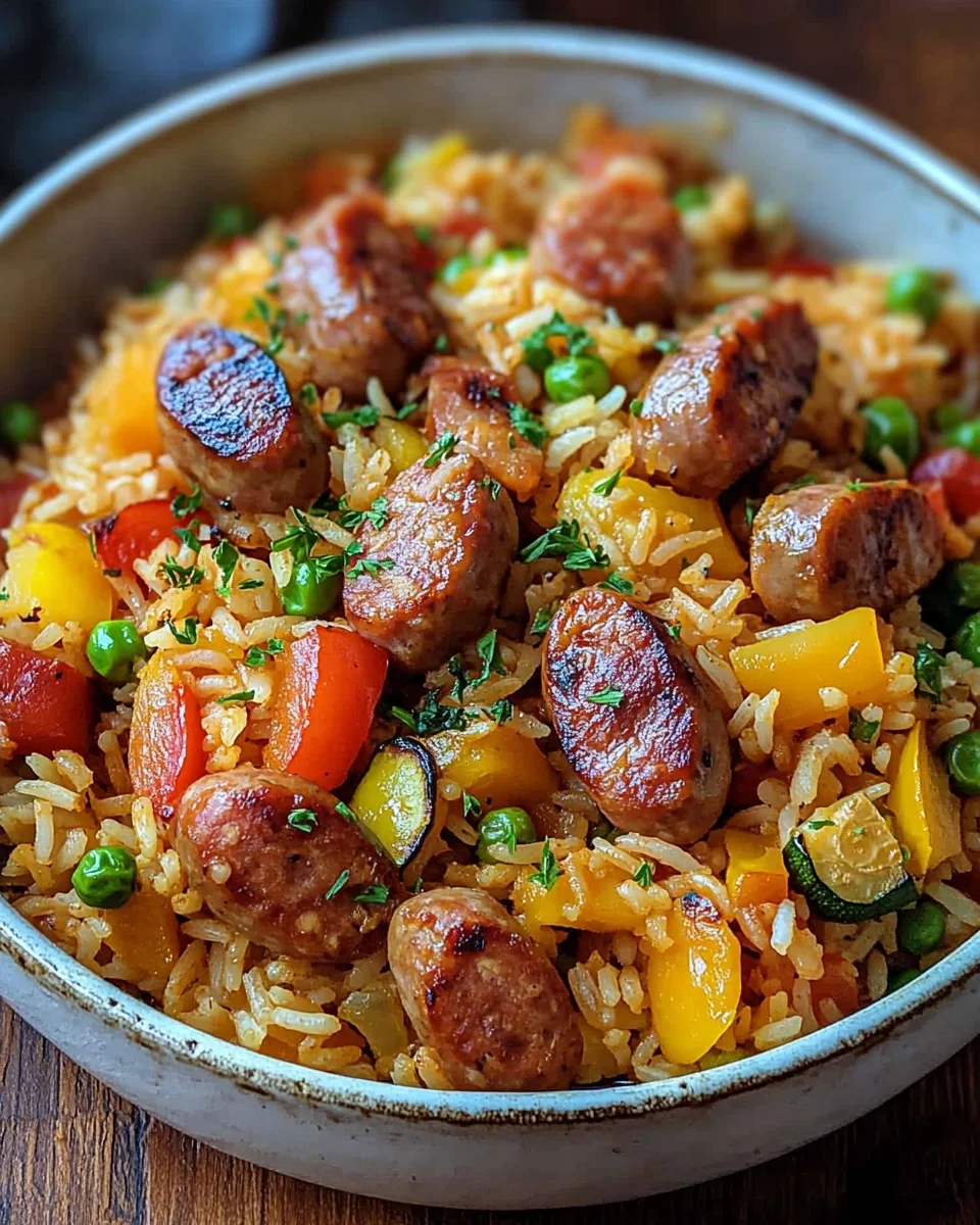 Wurst Reis Pfanne