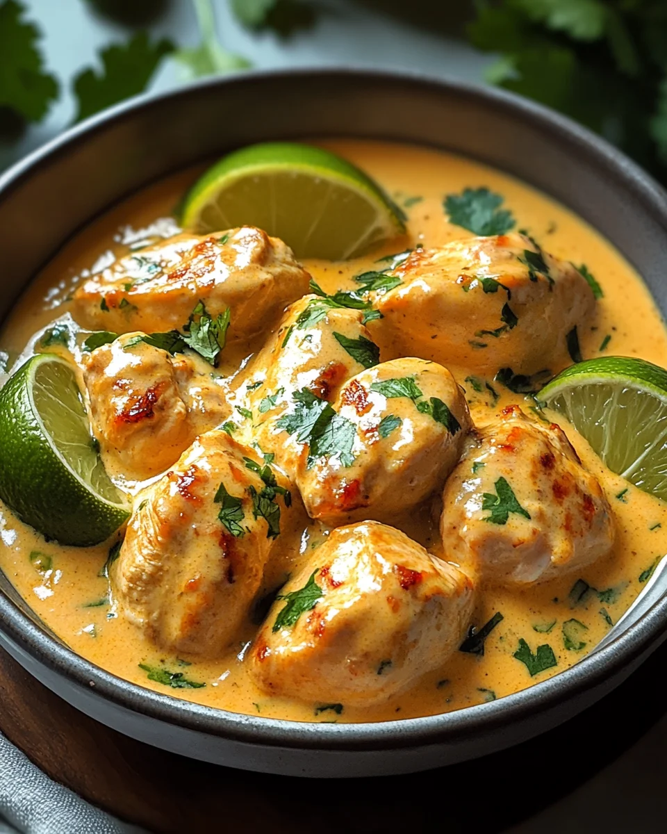 Zartes Hähnchen in Kokos-Limetten-Sauce