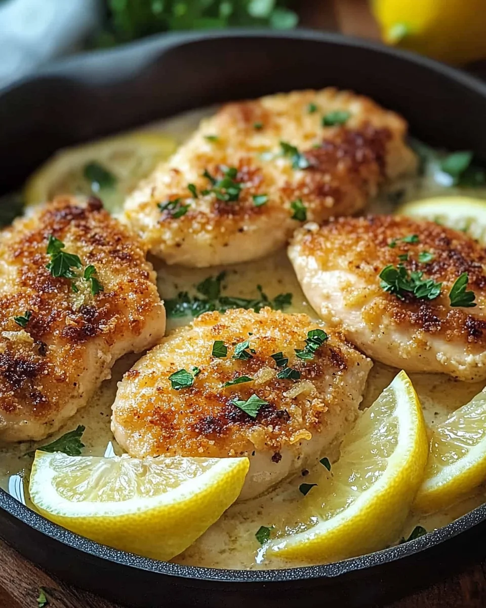 Zitronen Parmesan Pfannenhähnchen