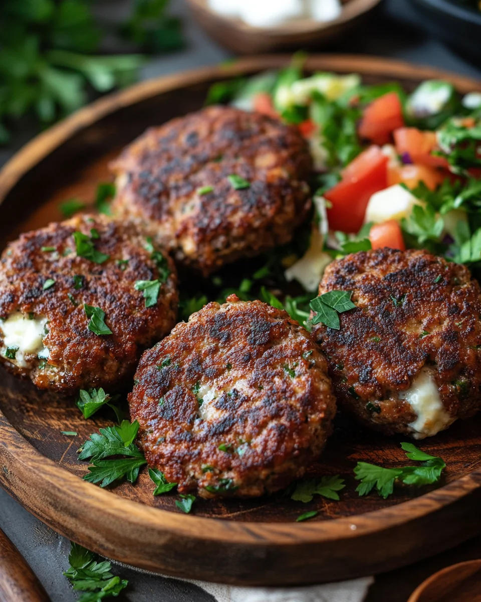 Bifteki &ndash; Griechische Frikadellen gef&uuml;llt mit Schafsk&auml;se