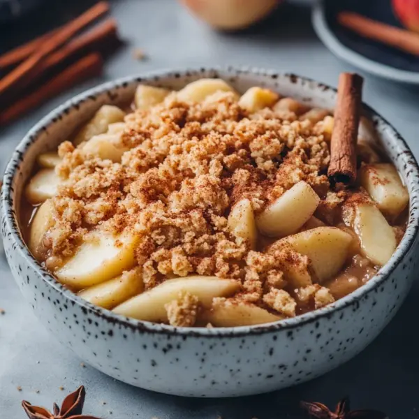 Bratapfel-Crumble auf Zimtcreme