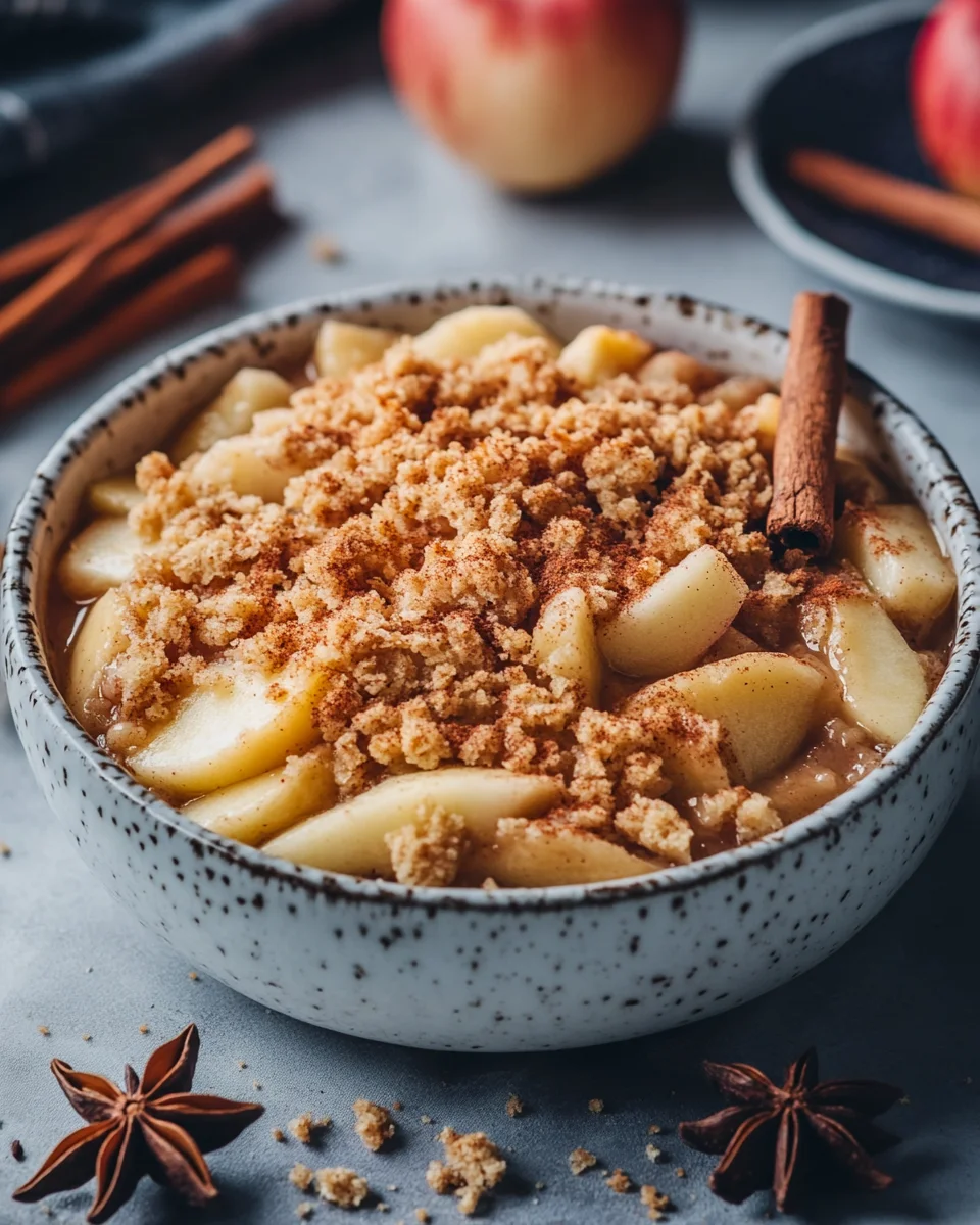 Bratapfel-Crumble auf Zimtcreme