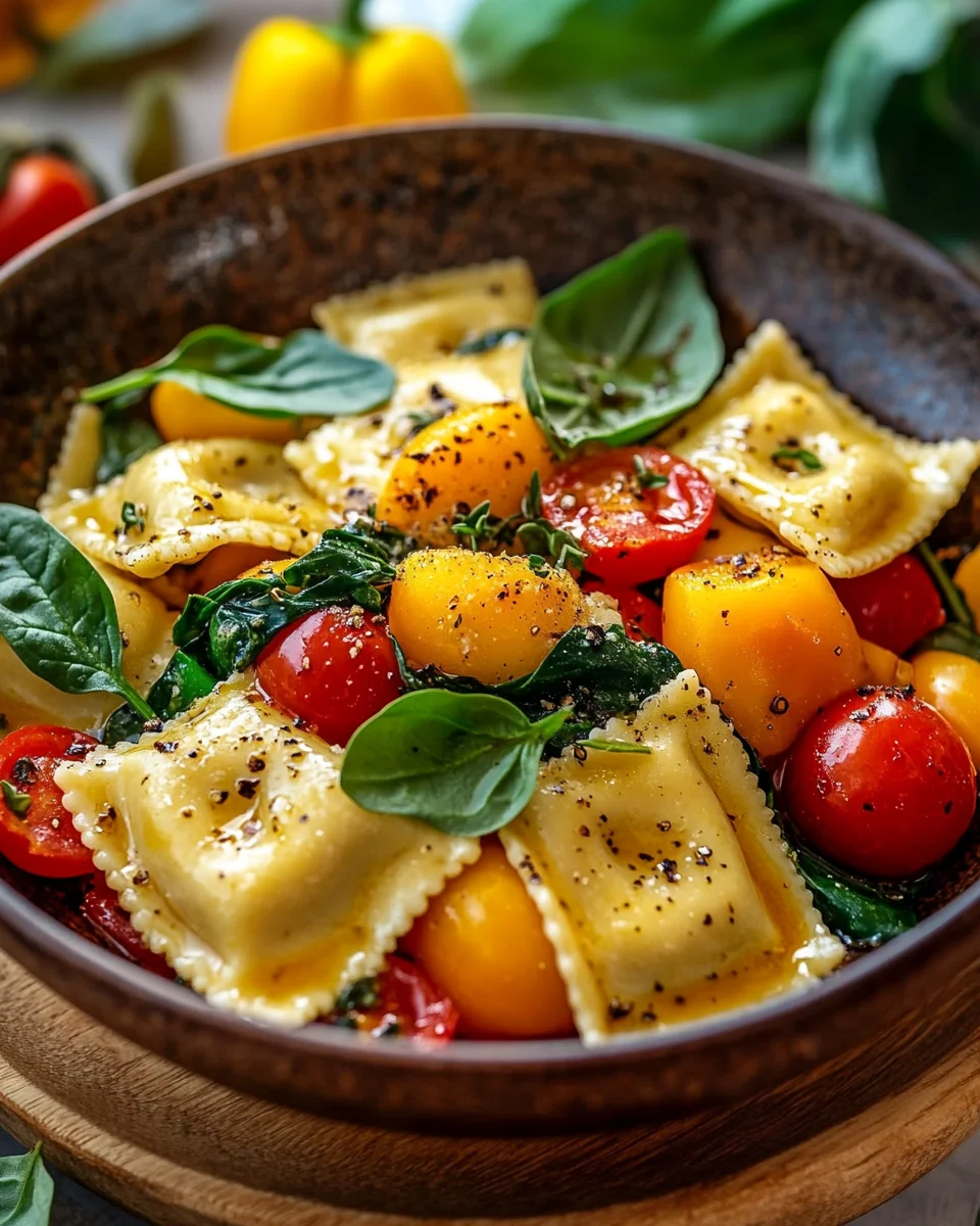 Bunte Ravioli-Gemüse-Pfanne