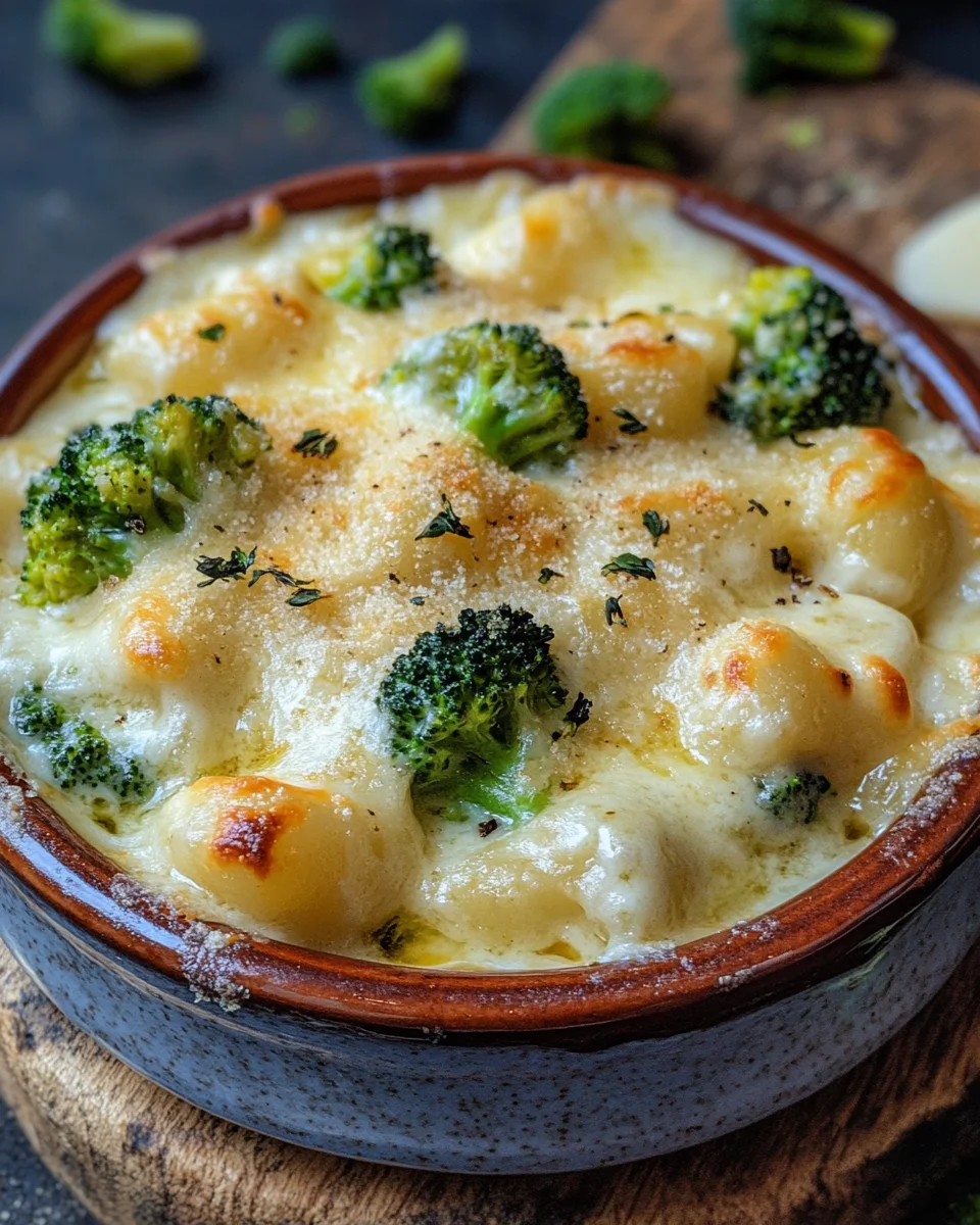 Cremiger Gnocchi Brokkoli-Auflauf