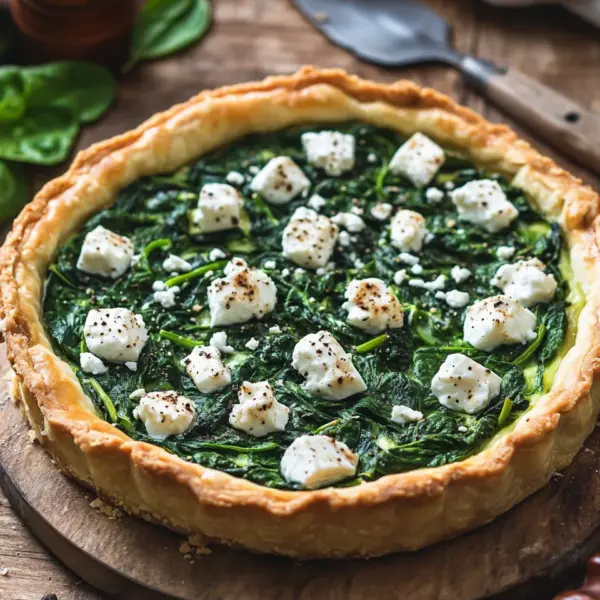 Herzhafte Quiche mit Spinat und Feta