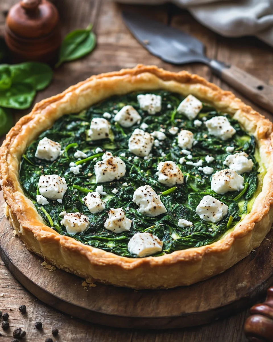 Herzhafte Quiche mit Spinat und Feta
