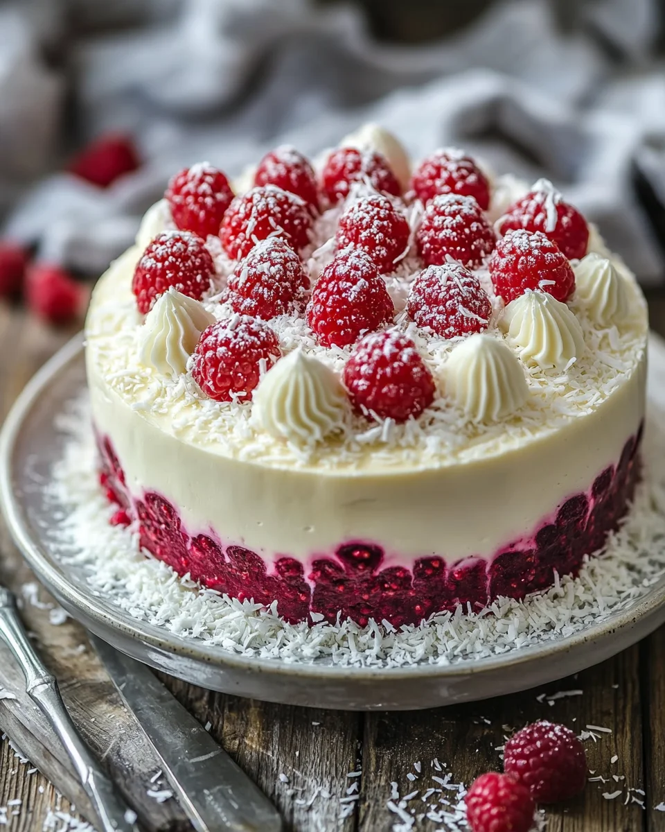 Himbeer-Raffaello-Torte ohne Gelatine
