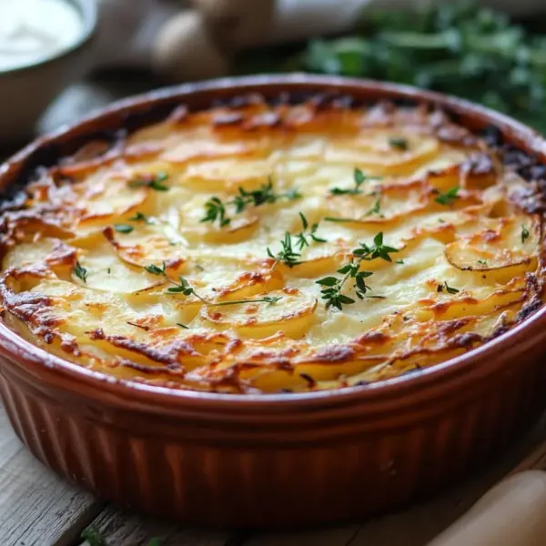 Hüttenkäse Kartoffelrösti Auflauf