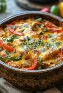 Käsiger Fajita Hähnchen Auflauf