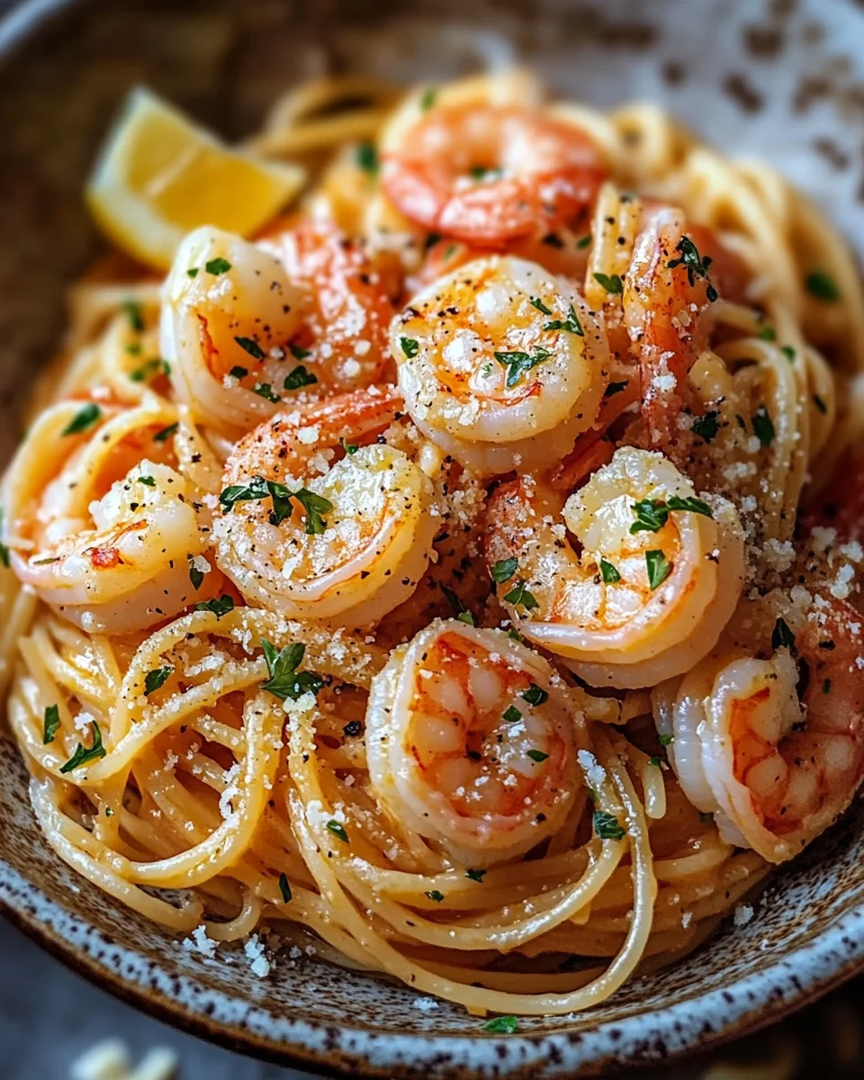 Knoblauch-Butter-Shrimp Pasta